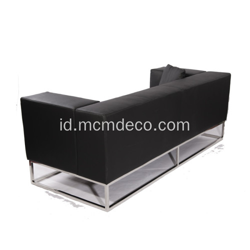 Sofa Kulit Modern dengan Bingkai Stainless Steel